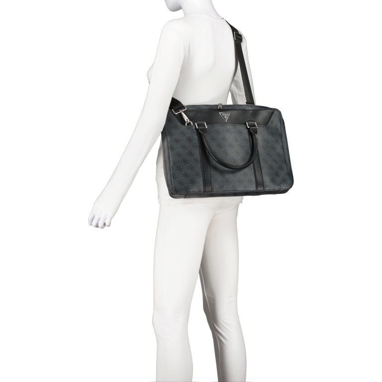 Aktentasche Vezzola Smart 4g-logo Black, Farbe: schwarz, Marke: Guess, EAN: 7621701507372, Abmessungen in cm: 38x27x4, Bild 6 von 7