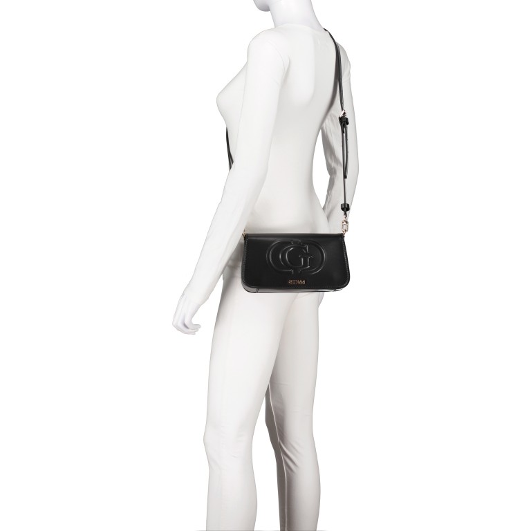 Umhängetasche Eco Mietta Black, Farbe: schwarz, Marke: Guess, EAN: 0190231880271, Abmessungen in cm: 24x13x7, Bild 7 von 8