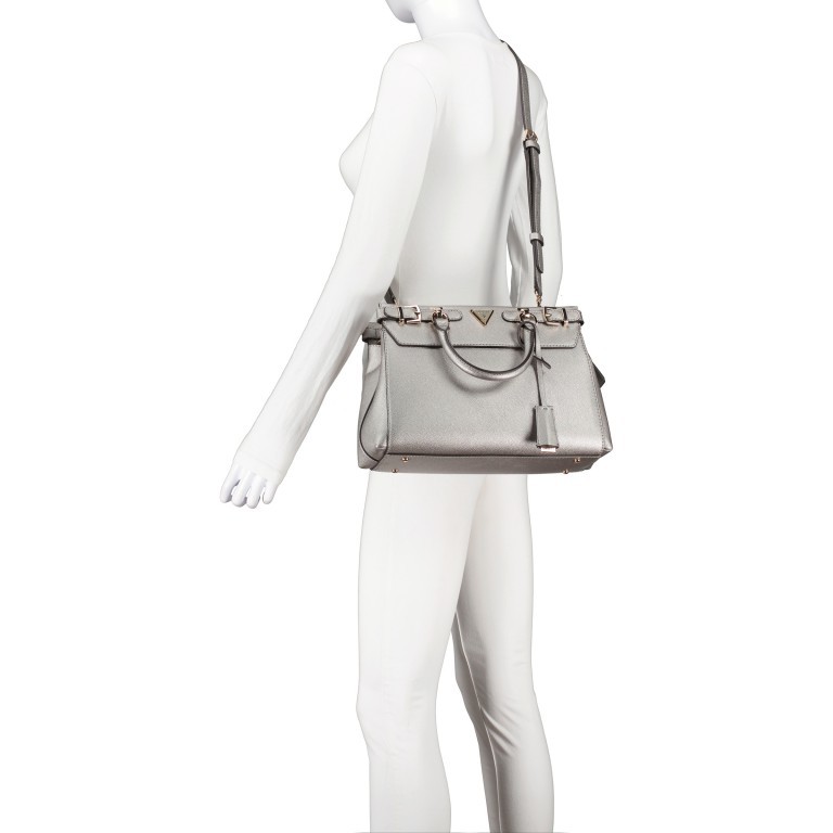 Tasche Eco Ali Pewter, Farbe: metallic, Marke: Guess, EAN: 0190231876656, Abmessungen in cm: 34.3x22x9, Bild 6 von 7