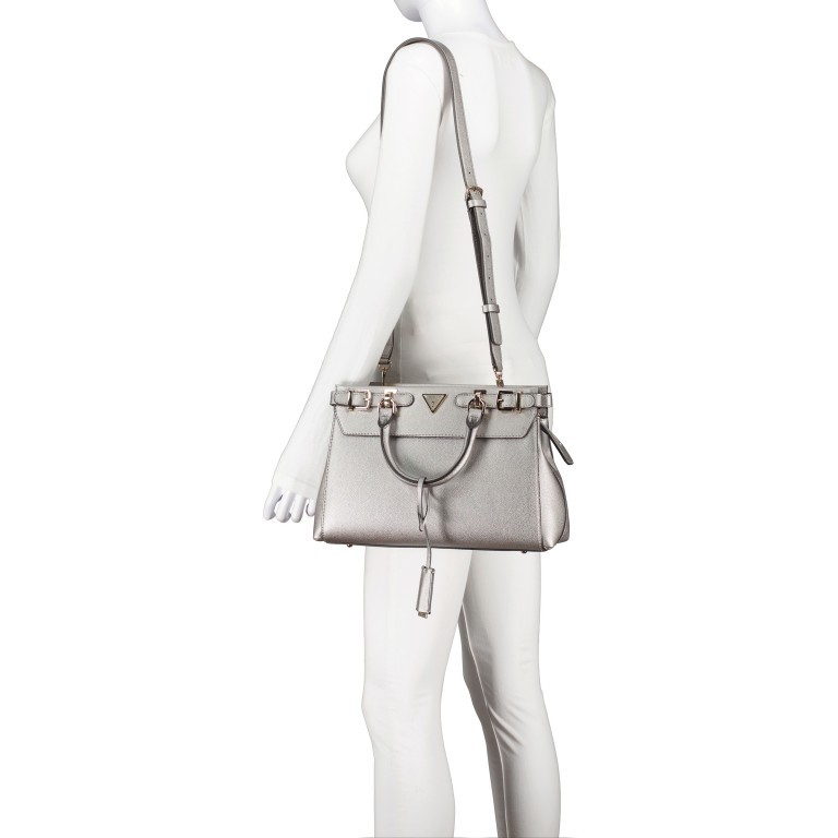 Tasche Eco Ali Pewter, Farbe: metallic, Marke: Guess, EAN: 0190231876656, Abmessungen in cm: 34.3x22x9, Bild 5 von 7