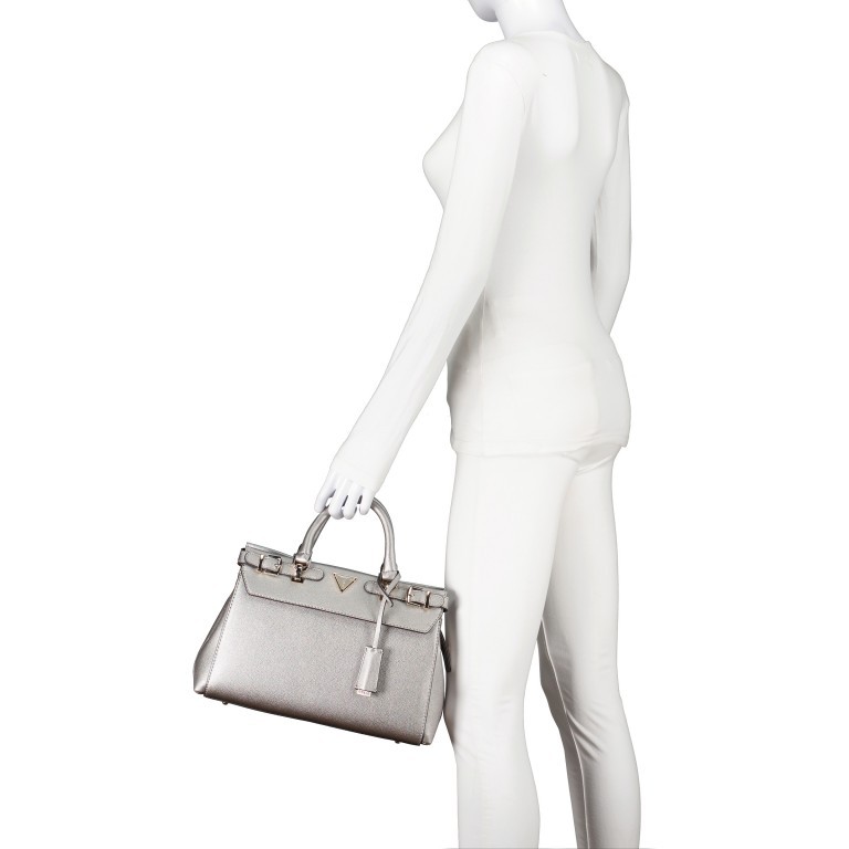 Tasche Eco Ali Pewter, Farbe: metallic, Marke: Guess, EAN: 0190231876656, Abmessungen in cm: 34.3x22x9, Bild 4 von 7