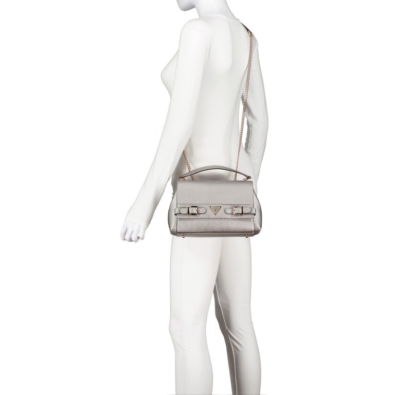 Umhängetasche Eco Ali Pewter, Farbe: metallic, Marke: Guess, EAN: 0190231876663, Abmessungen in cm: 26x17x6, Bild 6 von 7