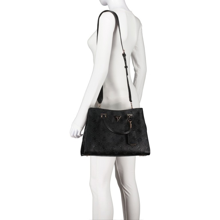 Handtasche Cresidia 4G-Logo Peony Black, Farbe: schwarz, Marke: Guess, EAN: 0190231873198, Abmessungen in cm: 34.5x24.5x13, Bild 5 von 8