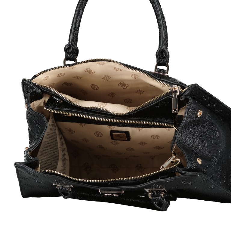 Handtasche Cresidia 4G-Logo Peony Black, Farbe: schwarz, Marke: Guess, EAN: 0190231873198, Abmessungen in cm: 34.5x24.5x13, Bild 7 von 8
