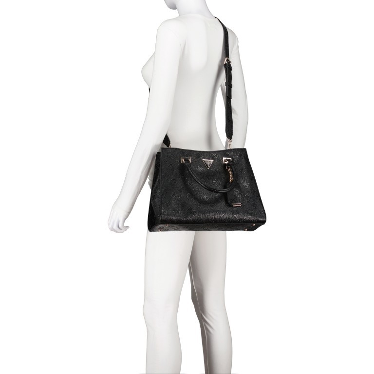 Handtasche Cresidia 4G-Logo Peony Black, Farbe: schwarz, Marke: Guess, EAN: 0190231873198, Abmessungen in cm: 34.5x24.5x13, Bild 6 von 8