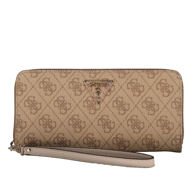 Geldbörse Laurel 4G-Logo mit Griffschlaufe Latte, Farbe: cognac, Marke: Guess, EAN: 0190231881742, Abmessungen in cm: 20.5x10x2.5, Bild 1 von 5