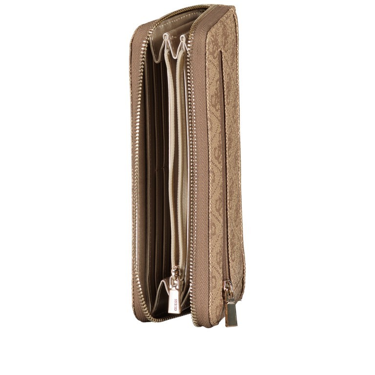 Geldbörse Laurel 4G-Logo mit Griffschlaufe Latte, Farbe: cognac, Marke: Guess, EAN: 0190231881742, Abmessungen in cm: 20.5x10x2.5, Bild 5 von 5