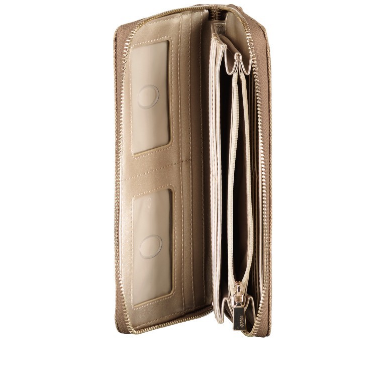 Geldbörse Laurel 4G-Logo mit Griffschlaufe Latte, Farbe: cognac, Marke: Guess, EAN: 0190231881834, Abmessungen in cm: 21x11x3, Bild 5 von 5