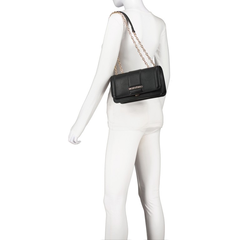 Umhängetasche Brass Nero, Farbe: schwarz, Marke: Valentino Bags, EAN: 8054942519139, Abmessungen in cm: 24.5x14.5x9, Bild 5 von 8