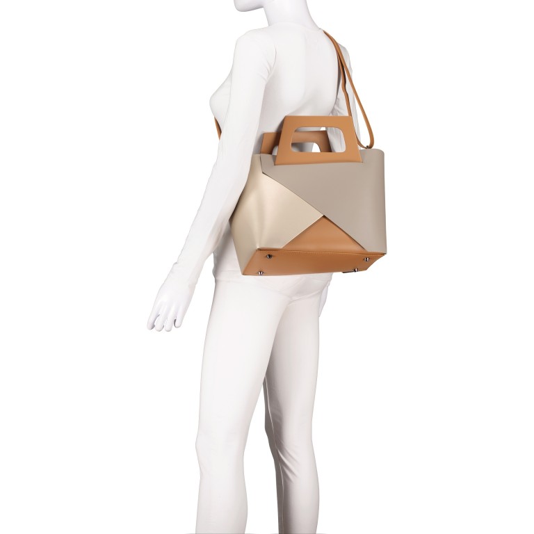 Handtasche Bag in Bag Beige, Farbe: beige, Marke: Hausfelder Manufaktur, EAN: 4065646021372, Abmessungen in cm: 29x25.5x13.5, Bild 6 von 10