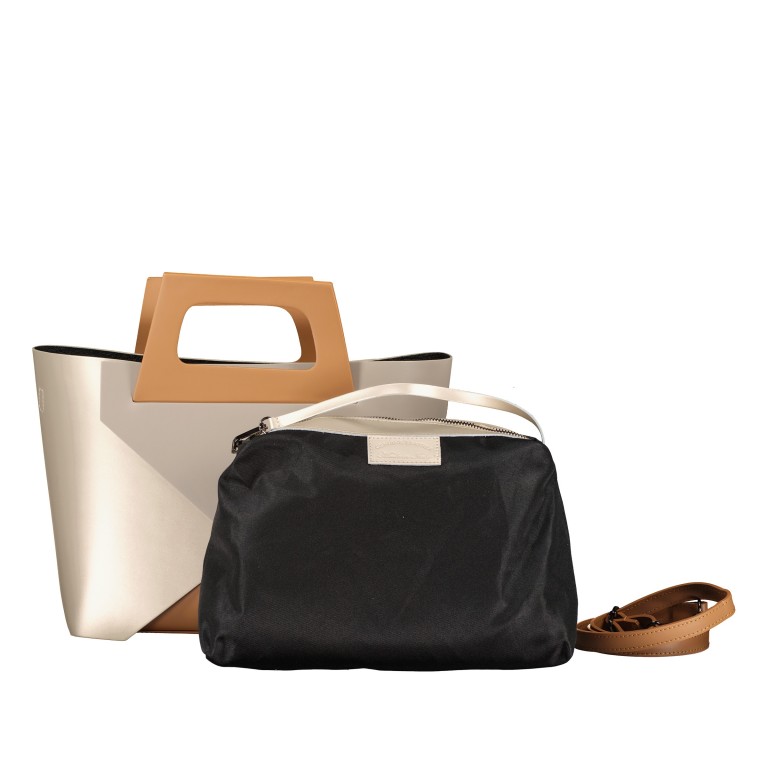 Handtasche Bag in Bag Beige, Farbe: beige, Marke: Hausfelder Manufaktur, EAN: 4065646021372, Abmessungen in cm: 29x25.5x13.5, Bild 10 von 10