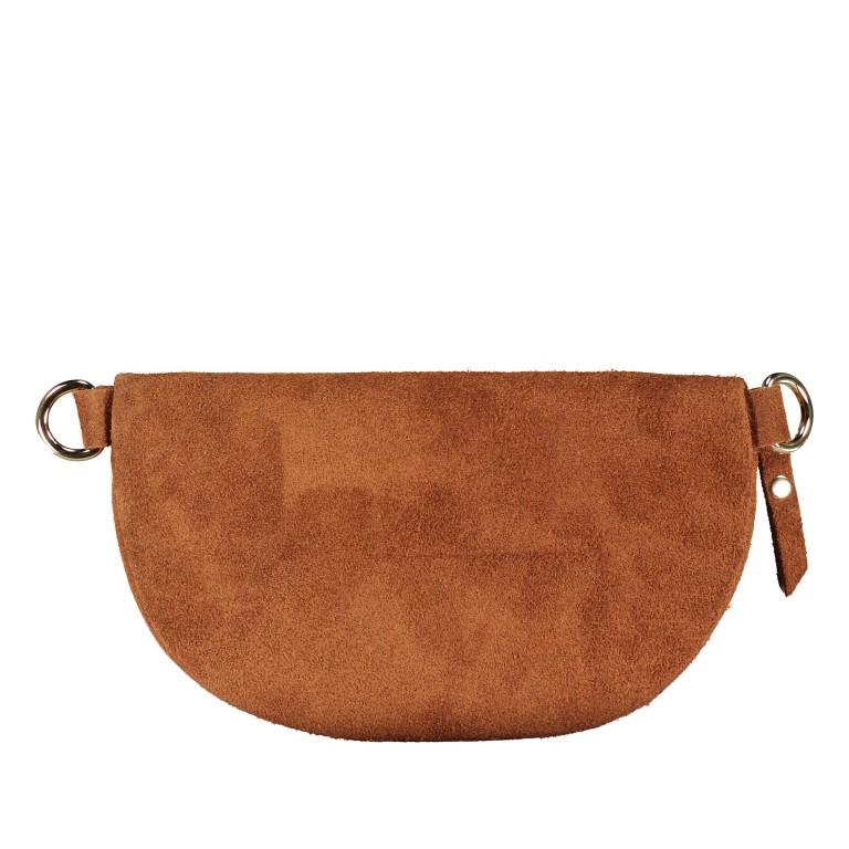 Gürteltasche / Umhängetasche Velours Cognac, Farbe: cognac, Marke: Hausfelder Manufaktur, EAN: 4065646021471, Abmessungen in cm: 23x14x7, Bild 3 von 6