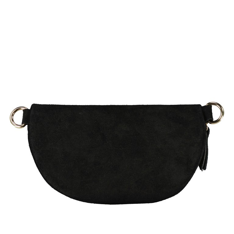 Gürteltasche / Umhängetasche Velours Schwarz, Farbe: schwarz, Marke: Hausfelder Manufaktur, EAN: 4065646021488, Abmessungen in cm: 23x14x7, Bild 3 von 6