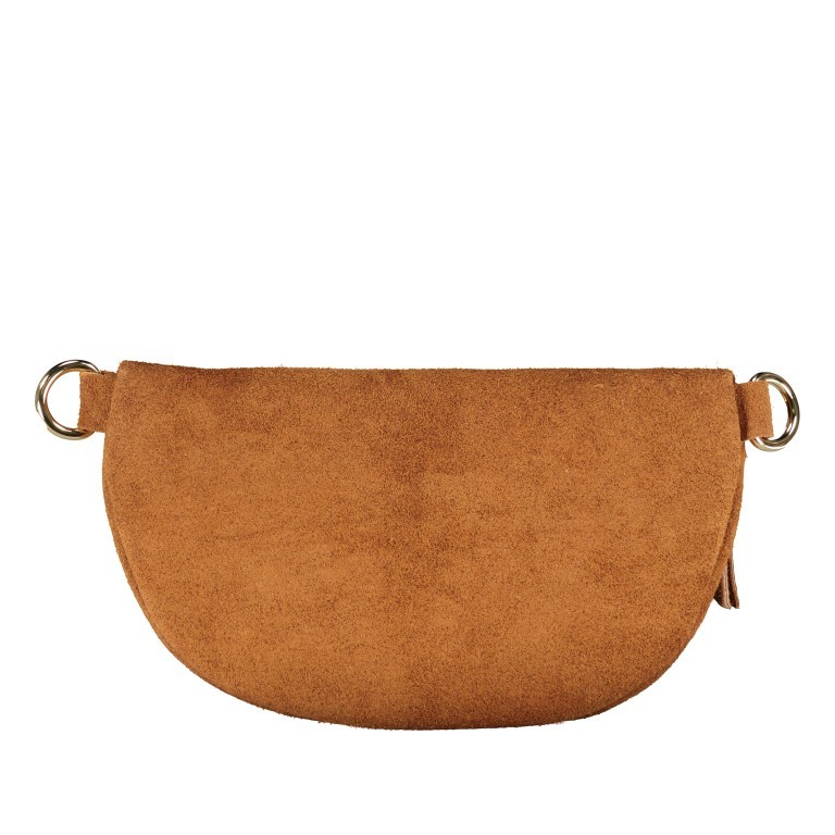 Gürteltasche / Umhängetasche Velours Cognac, Farbe: cognac, Marke: Hausfelder Manufaktur, EAN: 4065646021495, Abmessungen in cm: 23x14x7, Bild 3 von 6