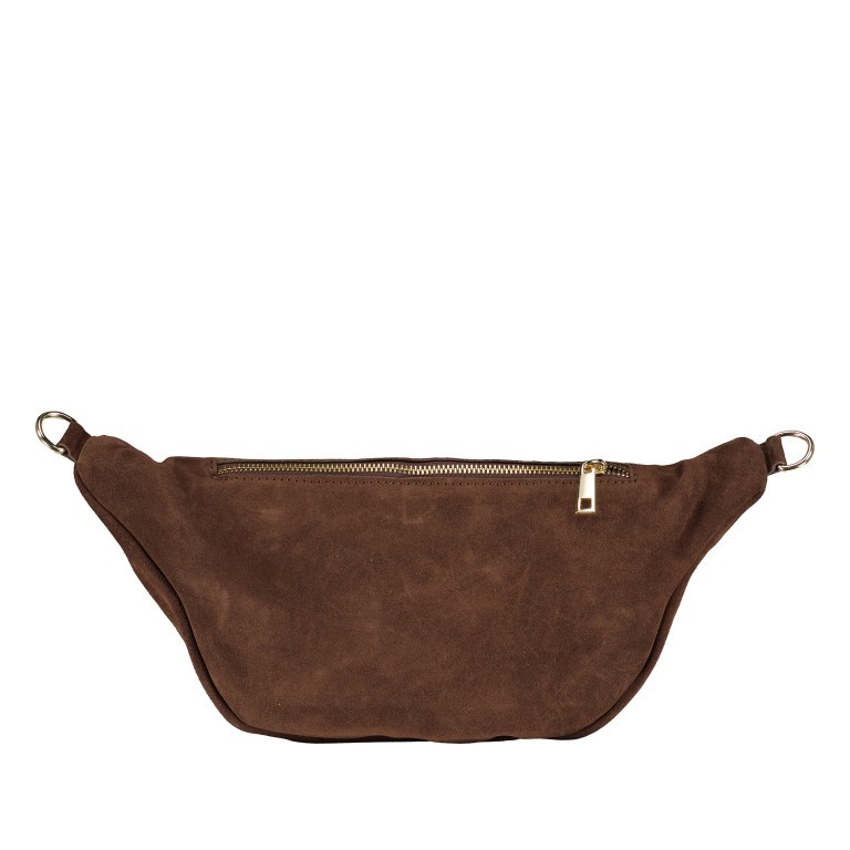 Gürteltasche / Umhängetasche Velours Dunkelbraun, Farbe: braun, Marke: Hausfelder Manufaktur, EAN: 4065646021532, Abmessungen in cm: 37x17x12, Bild 3 von 7