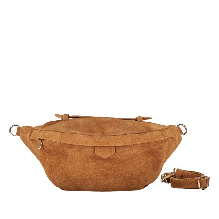 Gürteltasche / Umhängetasche Velours Hellbraun, Farbe: braun, Marke: Hausfelder Manufaktur, EAN: 4065646021570, Abmessungen in cm: 37x17x12, Bild 1 von 7
