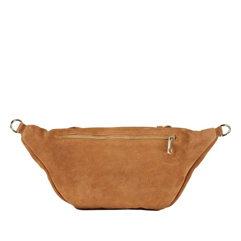 Gürteltasche / Umhängetasche Velours Hellbraun, Farbe: braun, Marke: Hausfelder Manufaktur, EAN: 4065646021570, Abmessungen in cm: 37x17x12, Bild 3 von 7