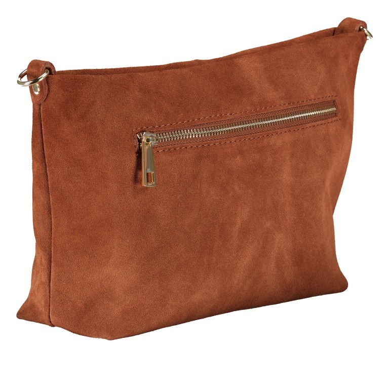 Umhängetasche Velours Cognac, Farbe: cognac, Marke: Hausfelder Manufaktur, EAN: 4065646021587, Abmessungen in cm: 24x19.5x9, Bild 2 von 7
