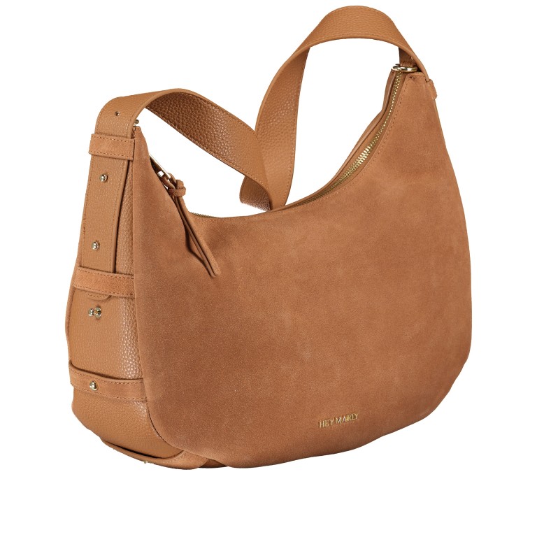 Beuteltasche Lifetime Sister Suede M Cognac, Farbe: cognac, Marke: Hey Marly, EAN: 4262391068717, Abmessungen in cm: 35.5x27x11.2, Bild 2 von 9