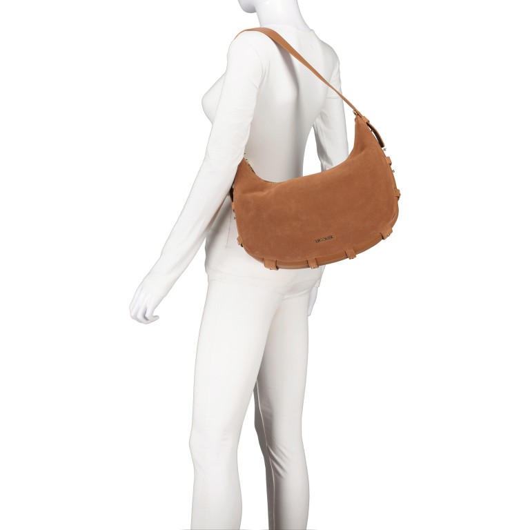 Beuteltasche Lifetime Sister Suede M Cognac, Farbe: cognac, Marke: Hey Marly, EAN: 4262391068717, Abmessungen in cm: 35.5x27x11.2, Bild 4 von 9