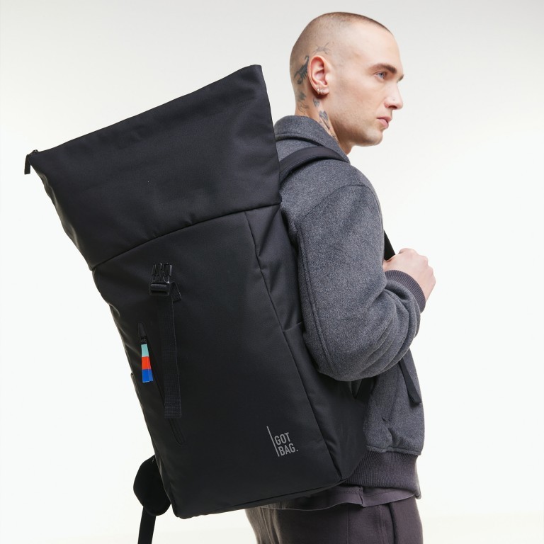 Rucksack Rolltop Easy mit Laptopfach Black, Farbe: schwarz, Marke: Got Bag, EAN: 4260483889172, Abmessungen in cm: 30x42x15, Bild 10 von 14