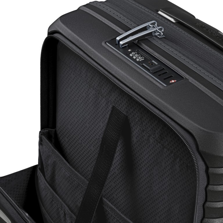 Handgepäck-Trolley Upscape Spinner 55 Easy Access Black, Farbe: schwarz, Marke: Samsonite, EAN: 5400520262783, Abmessungen in cm: 40x55x23, Bild 7 von 15