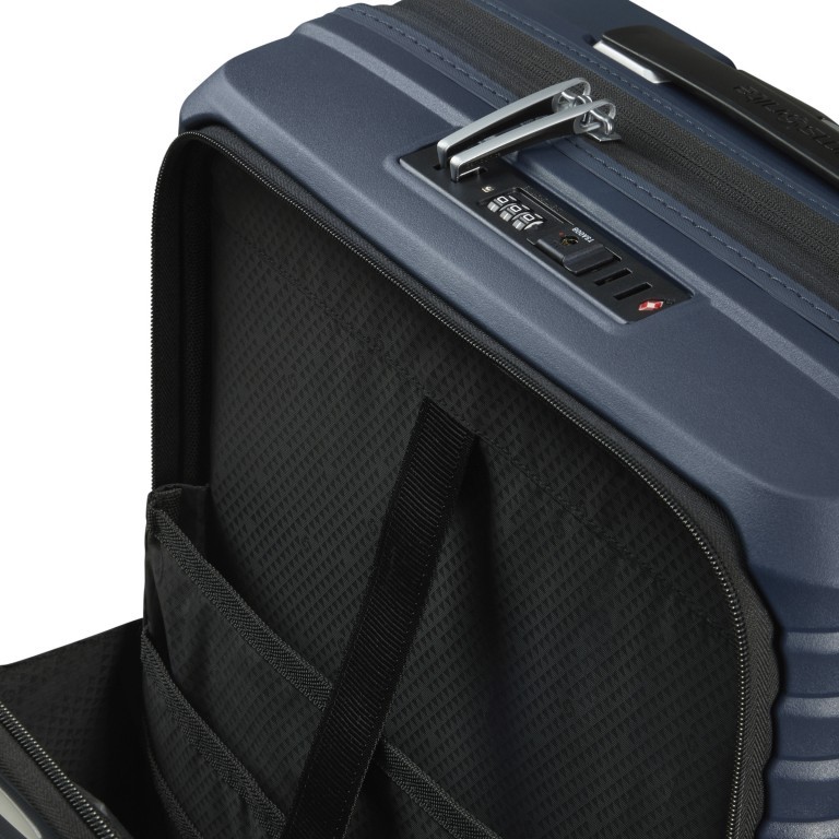 Handgepäck-Trolley Upscape Spinner 55 Easy Access Blue Nights, Farbe: blau/petrol, Marke: Samsonite, EAN: 5400520262806, Abmessungen in cm: 40x55x23, Bild 7 von 15