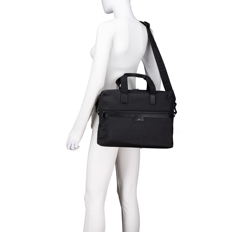 Aktentasche Ray Nylon Document Case Black, Farbe: schwarz, Marke: BOSS, EAN: 4063544855990, Abmessungen in cm: 38x27.5x8, Bild 6 von 7