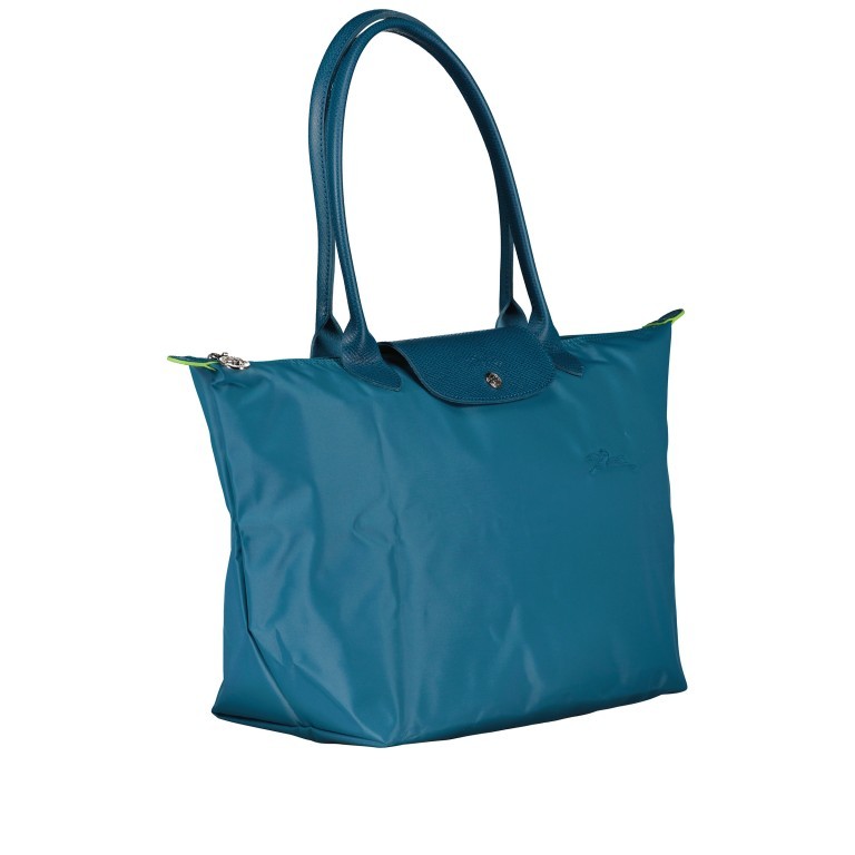 Shopper Le Pliage Green Shopper L Paon, Farbe: blau/petrol, Marke: Longchamp, EAN: 3597922505272, Abmessungen in cm: 31x30x19, Bild 2 von 5
