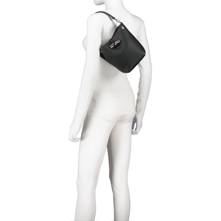 Umhängetasche Roseau Bucket Bag XS variabel in der Form Schwarz, Farbe: schwarz, Marke: Longchamp, EAN: 3597922722419, Abmessungen in cm: 13x20x10, Bild 5 von 9