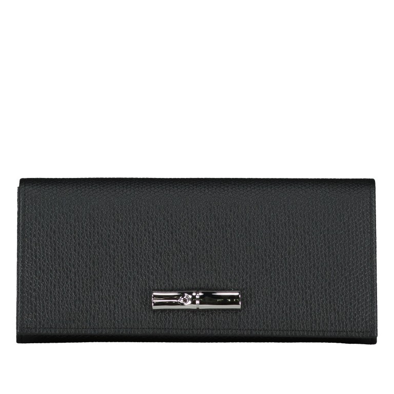 Geldbörse Roseau HFP-L3044 Noir, Farbe: schwarz, Marke: Longchamp, EAN: 3597922721597, Abmessungen in cm: 19.5x9x3, Bild 1 von 3