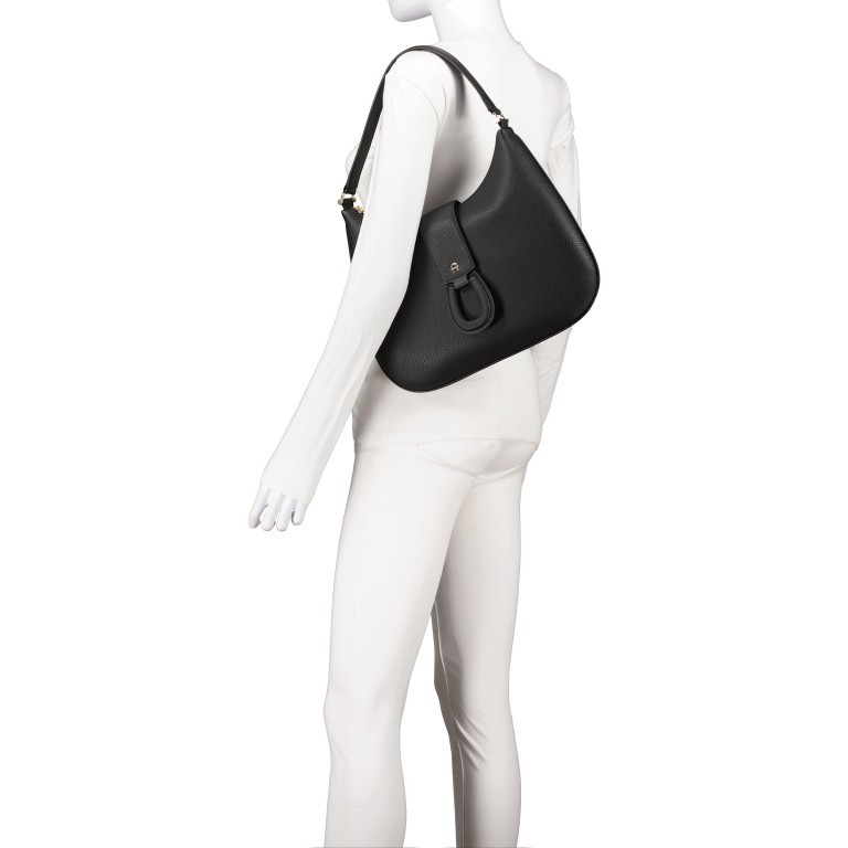 Beuteltasche Selena S Black, Farbe: schwarz, Marke: AIGNER, EAN: 4055539547652, Abmessungen in cm: 35.5x29x2.5, Bild 4 von 5