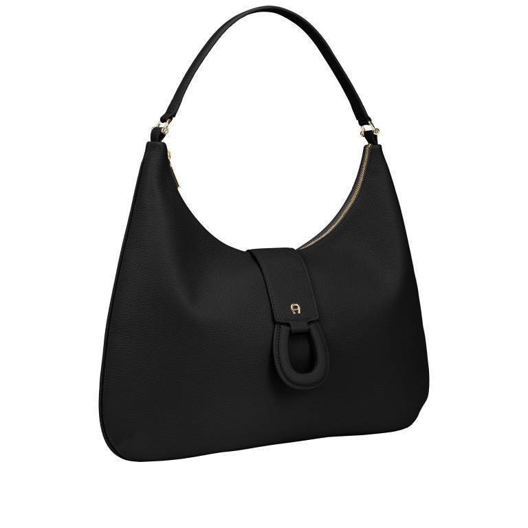 Beuteltasche Selena M Black, Farbe: schwarz, Marke: AIGNER, EAN: 4055539547690, Abmessungen in cm: 31x35x3, Bild 2 von 4