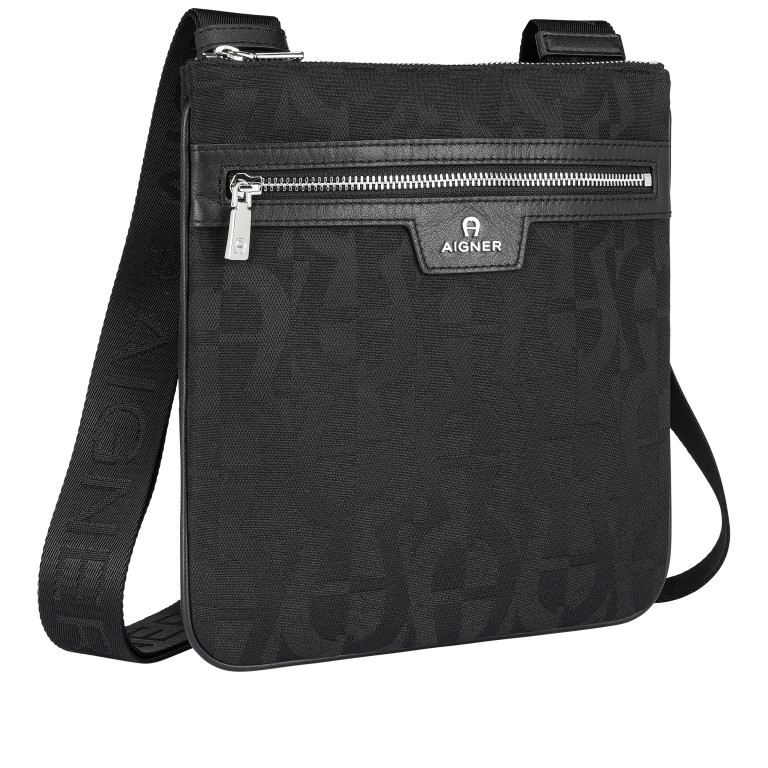 Umhängetasche Alessandro S Black, Farbe: schwarz, Marke: AIGNER, EAN: 4055539548567, Abmessungen in cm: 23x25x2, Bild 2 von 5
