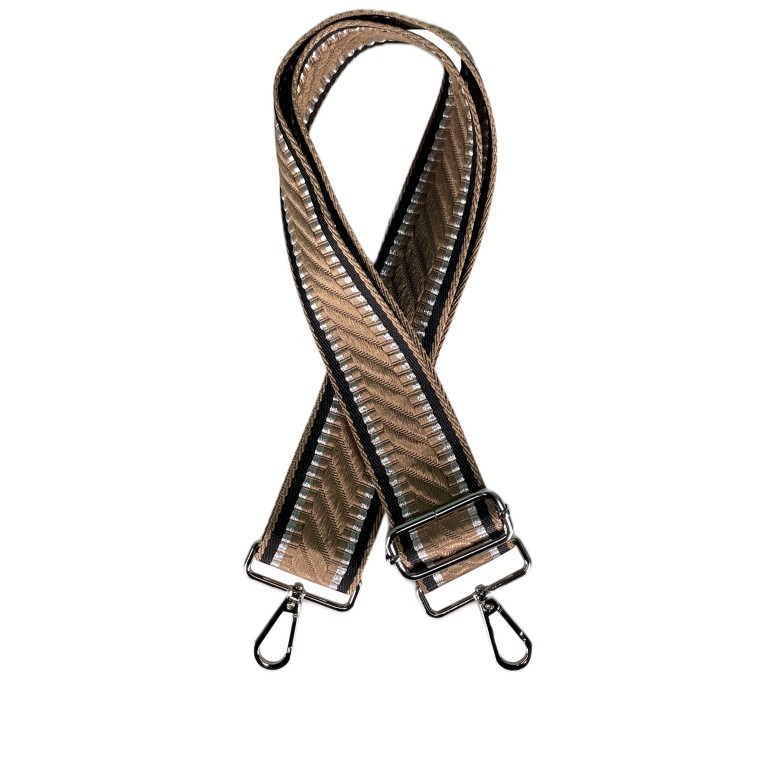 Schulterriemen Tonal mit Silberfittings Taupe, Farbe: taupe/khaki, Marke: Hausfelder Manufaktur, EAN: 4065646021648, Bild 1 von 3