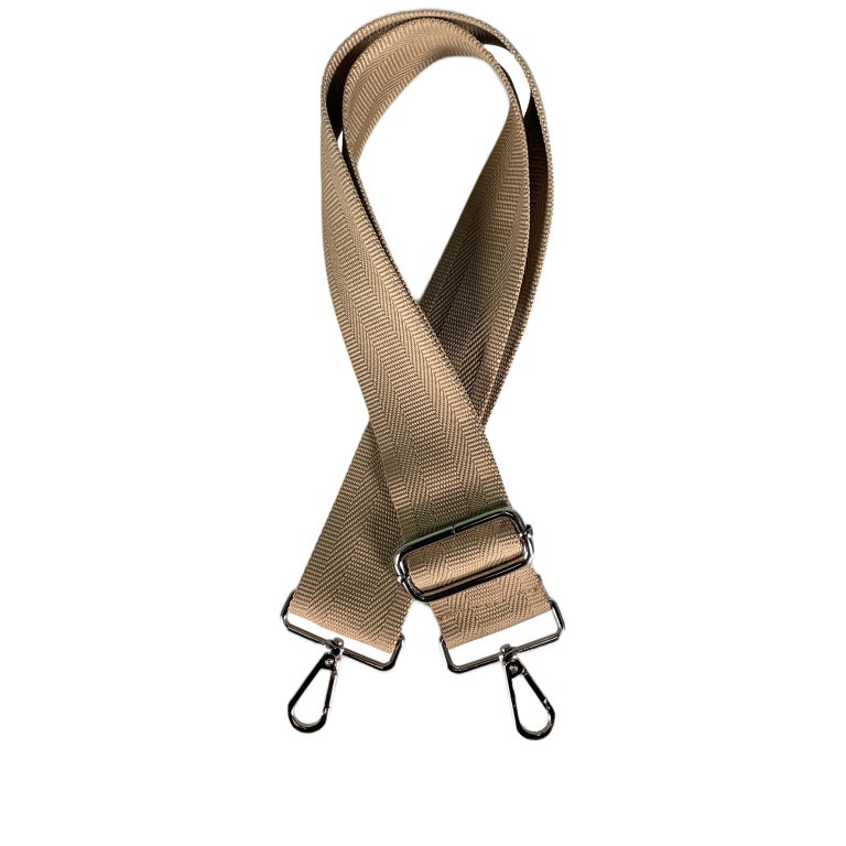 Schulterriemen Silberkarabiner Taupe, Farbe: taupe/khaki, Marke: Hausfelder Manufaktur, EAN: 4065646021679, Bild 1 von 2