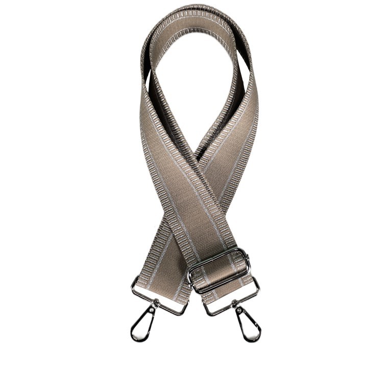 Schulterriemen Two Tone mit Silberfittings Taupe, Farbe: taupe/khaki, Marke: Hausfelder Manufaktur, EAN: 4065646021754, Bild 1 von 2