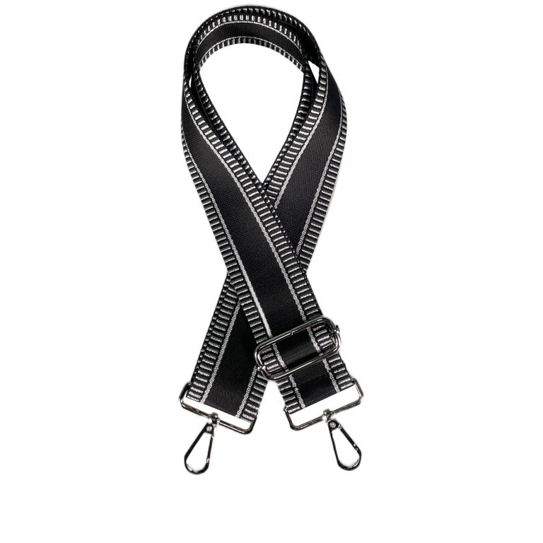 Schulterriemen Two Tone mit Silberfittings Schwarz, Farbe: schwarz, Marke: Hausfelder Manufaktur, EAN: 4065646021761, Bild 1 von 2
