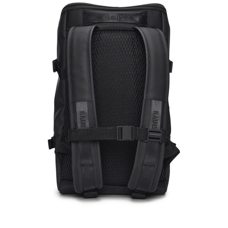 Rucksack Trail Cargo Backpack mit Laptopfach 13 Zoll Black, Farbe: schwarz, Marke: Rains, EAN: 5711747558741, Abmessungen in cm: 26x45x12, Bild 2 von 5