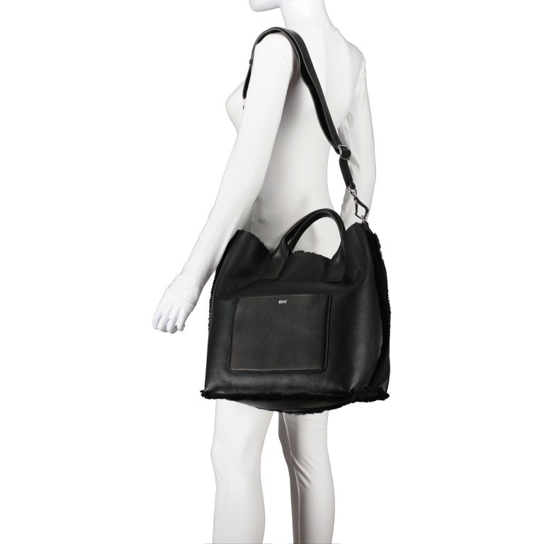 Handtasche Shearling Casharel Raquel Big mit Wendefunktion Black, Farbe: schwarz, Marke: Abro, EAN: 4067278430096, Abmessungen in cm: 45x35x22, Bild 5 von 8