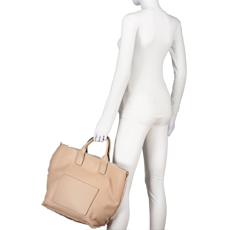 Handtasche Shearling Casharel Raquel Big mit Wendefunktion Beige, Farbe: beige, Marke: Abro, EAN: 4067278430126, Abmessungen in cm: 45x35x22, Bild 4 von 8