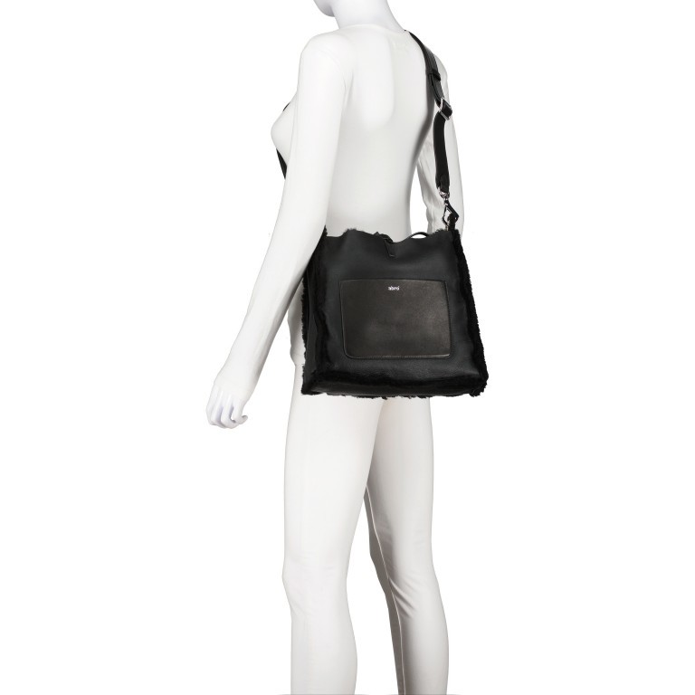 Umhängetasche Shearling Casharel Raquel S mit Wendefunktion Black, Farbe: schwarz, Marke: Abro, EAN: 4067278429939, Abmessungen in cm: 29x27x7, Bild 5 von 8