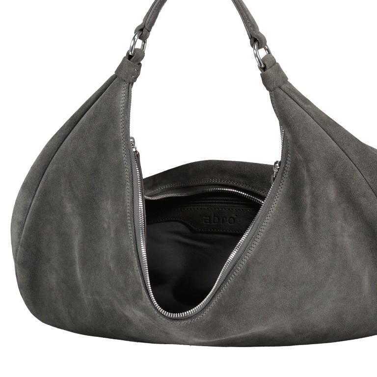 Beuteltasche Suede Nana Big Dark Grey, Farbe: grau, Marke: Abro, EAN: 4067278633817, Abmessungen in cm: 46x27x6, Bild 6 von 6
