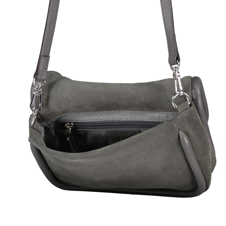 Umhängetasche Willow Crossbody Bag Suede Dark Grey, Farbe: grau, Marke: Abro, EAN: 4067278434032, Abmessungen in cm: 22x16.5x7.5, Bild 6 von 6