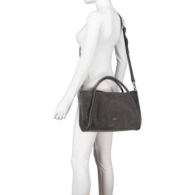 Handtasche Willow Shopper small Suede Dark Grey, Farbe: grau, Marke: Abro, EAN: 4067278435572, Abmessungen in cm: 36x24x15, Bild 6 von 7