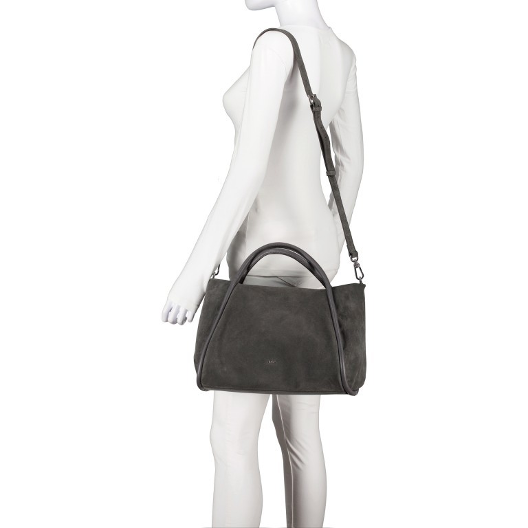 Handtasche Willow Shopper small Suede Dark Grey, Farbe: grau, Marke: Abro, EAN: 4067278435572, Abmessungen in cm: 36x24x15, Bild 5 von 7