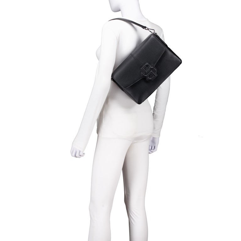 Umhängetasche Anett Saddle Bag Black, Farbe: schwarz, Marke: BOSS, EAN: 4063544844147, Abmessungen in cm: 29.3x20x10, Bild 5 von 8