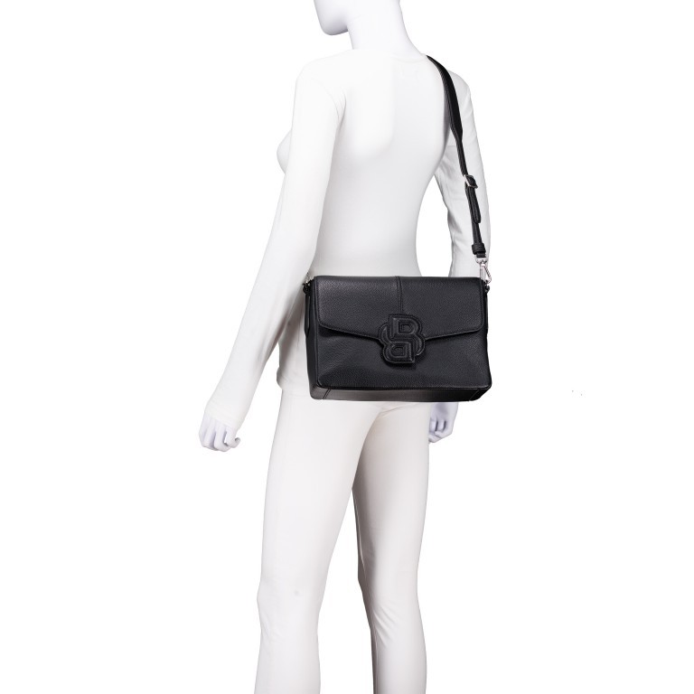 Umhängetasche Anett Saddle Bag Black, Farbe: schwarz, Marke: BOSS, EAN: 4063544844147, Abmessungen in cm: 29.3x20x10, Bild 7 von 8