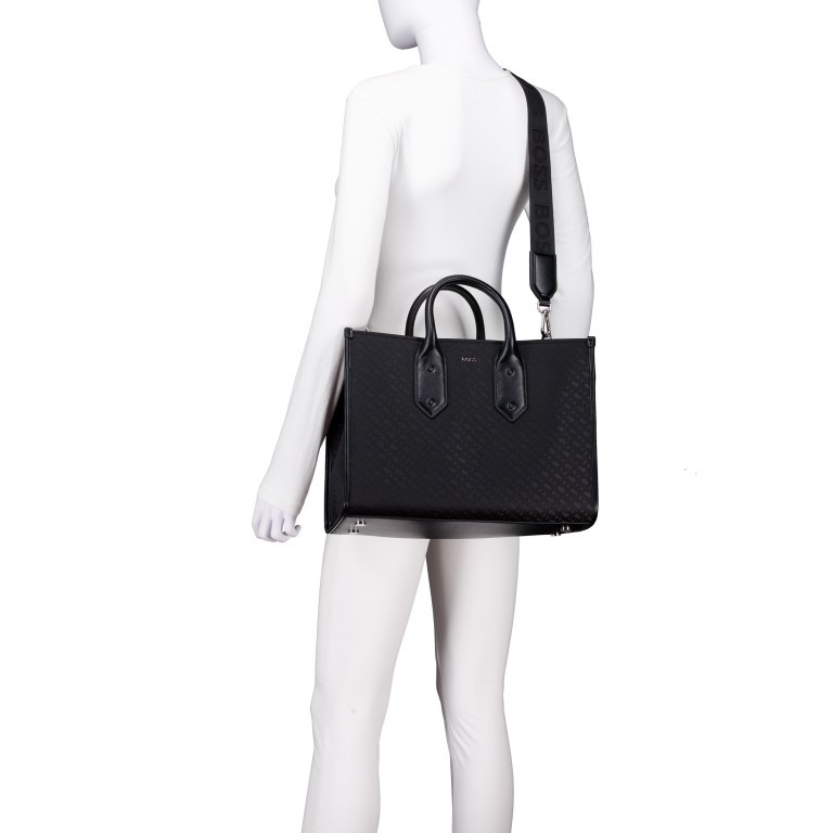 Handtasche Sandy Tote Bag Black, Farbe: schwarz, Marke: BOSS, EAN: 4063544844314, Abmessungen in cm: 36x27x14.5, Bild 6 von 7