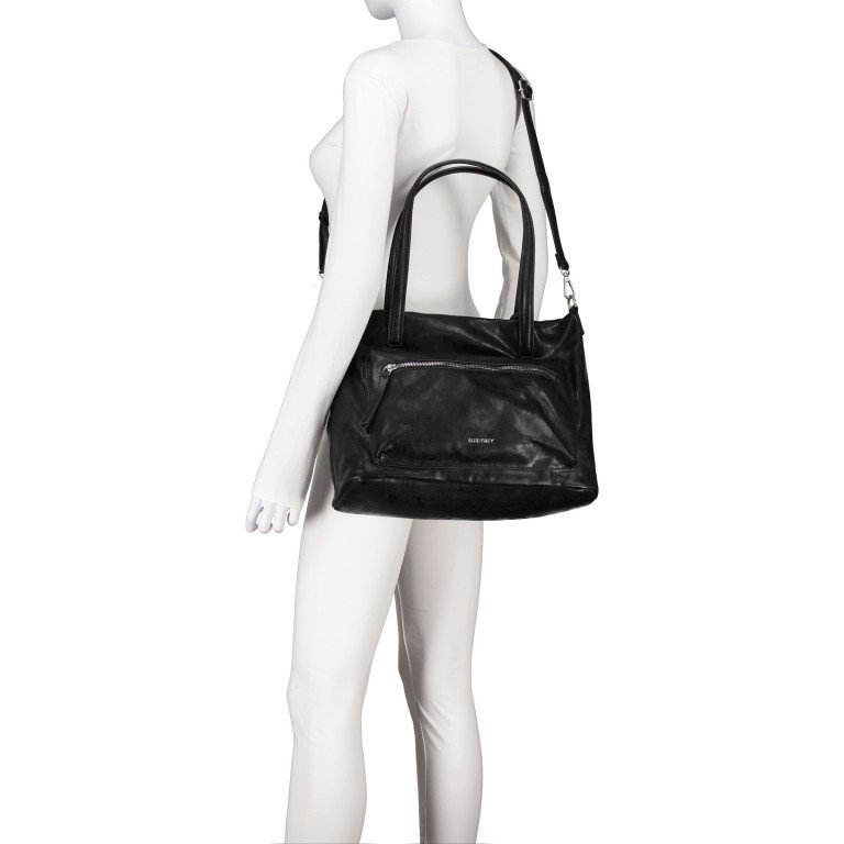 Shopper Carly 14415 Black, Farbe: schwarz, Marke: Suri Frey, EAN: 4056185208485, Abmessungen in cm: 38x28x14, Bild 6 von 8